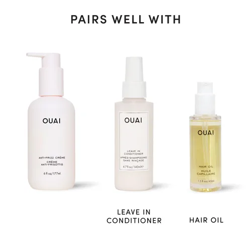 Miniatura 8 de OUAI Crema antiencrespamiento tamaño de viaje, crema hidratante para el cabello con control de encrespamiento y protección contra el calor