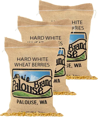 Marca Palouse Certificada Libre de Residuos de Glifosato | Grano de Trigo Duro Blanco | 15 Libras | Paquete de 3 | Cultivado por una Familia en el