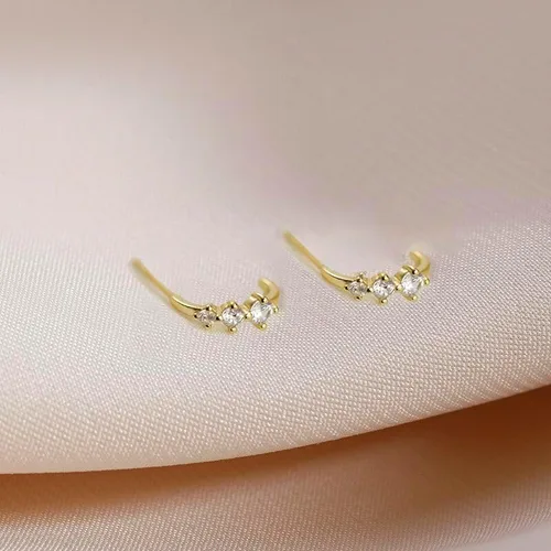 Miniatura 4 de brazalete pequeño aro abierto diamand oro plata