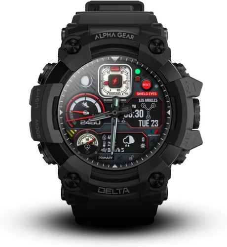 Miniatura 3 de ALPHAGEAR Delta - Reloj inteligente para hombre, táctico y resistente, IP69K resistente al agua y al polvo, batería de 21 días de 380 mAh, llamadas