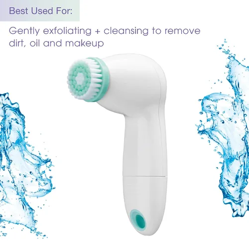 Miniatura 2 de True Glow by Conair - Cepillo de limpieza facial a pilas, limpiador facial sónico con 3 cabezales de cepillo, herramienta impermeable