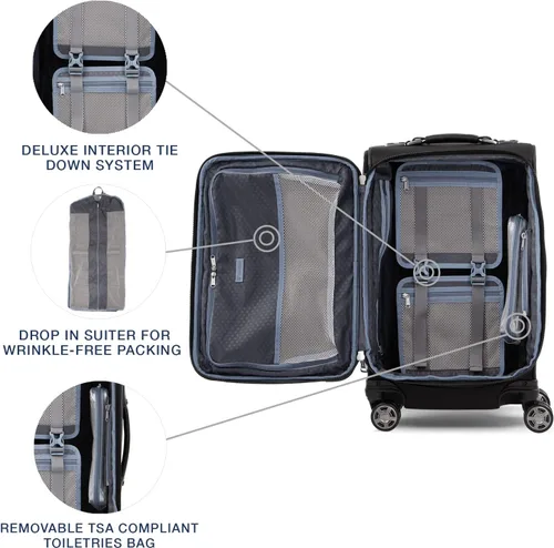 Miniatura 5 de Travelpro Platinum Elite-Softside - Maletas expansible con ruedas giratorias, Negro shadow), 409186101
