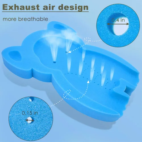 Miniatura 7 de Esponja de baño infantil suave elefante bebé alfombra de baño recién nacido cómodo espuma antideslizante cojín (azul, 1 juego)