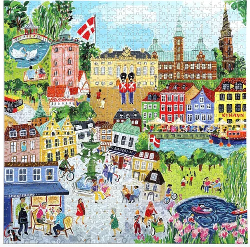 Miniatura 2 de eeBoo Rompecabezas de 1000 piezas, rompecabezas de Copenhague para adultos, cuadrado de 23 x 23 pulgadas, fabricado con tablero reciclado y tinta a