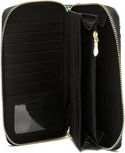 Miniatura 36 de Cartera de mano para mujer, estilo bohemio, con RFID, elegante, espaciosa con correa para viajes, capacidad para tarjetas, teléfono, dinero