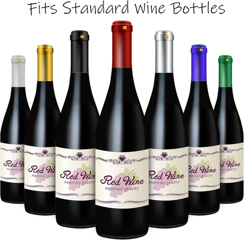 Miniatura 4 de Cápsulas termorretráctiles de PVC, 120 unidades de corchos de vino azul brillante, fundas retráctiles, cápsulas transparentes para botellas azul