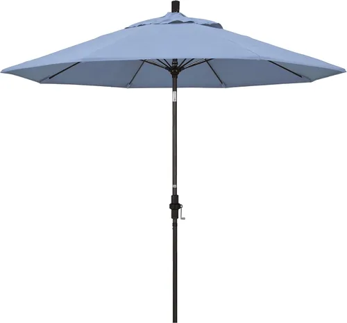 California Umbrella GSCUF908117-5410 - Sombrilla redonda de 9 pies con poste de aluminio y varillas de fibra de vidrio para patio, 9 pies, color