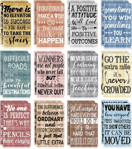 Miniatura 14 de Outus 24 blocs de notas inspiradores, cuaderno motivacional, cuaderno de bolsillo pequeño, cuaderno inspirador para escuela, oficina, viajes