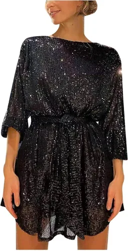 TREBIN Vestido corto de manga corta sin mangas de color sólido para mujer