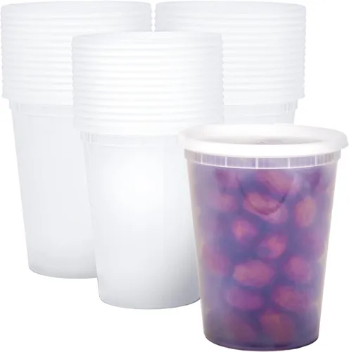 Miniatura 8 de EASYTRIP [60 juegos] Contenedores deli de 8 oz con tapas, contenedor de almacenamiento de alimentos con tapa hermética, recipientes de plástico