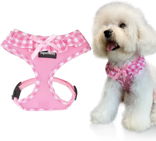 Miniatura 11 de SuperBuddy Arnés para perro de malla suave mejorado, arneses súper transpirables y ligeros para mascotas, para cachorros, perros al aire libre
