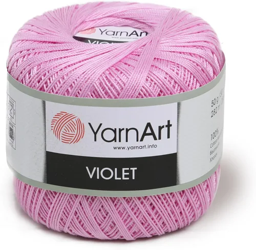 Miniatura 24 de Yarn Art - 1 madeja YarnArt Violet, 100 hilos de hilo de algodón mercerizado, hilo de ganchillo para tejer a mano, bordado y manualidades