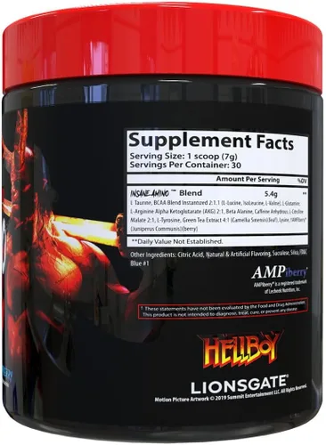 Miniatura 6 de Insane Labz Paquete Hellboy, psicótico Hellboy preentrenamiento y loco amino BCAA, aumenta la masa muscular, la fuerza, el enfoque y el tiempo