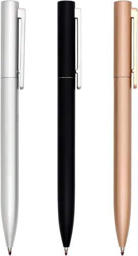 Miniatura 2 de Gullor Bolígrafo retráctil de metal de estilo simple, tinta negra de punta media, negro