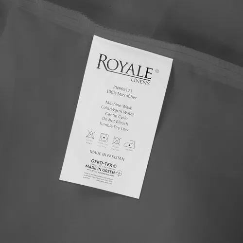 Miniatura 9 de Royale Linens Paquete de 2 sábanas bajeras, sábanas elásticas, sábana bajera tamaño Queen, suave y transpirable, microfibra cepillada de 1800, Gris