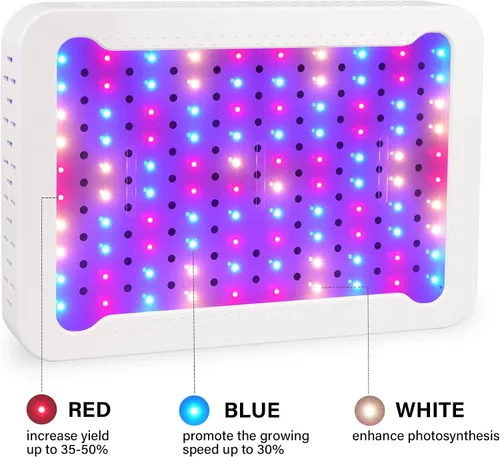 Miniatura 3 de Beelux Luz LED de Cultivo de 1000W para Plantas de Interior de Espectro Completo, Chips Dobles Mejorados e Interruptor Dual, Luces de Cultivo