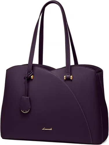 Miniatura 14 de LOVEVOOK Bolso de mano para laptop para mujeres, bolsos de trabajo, bolso para laptop para maestros, bolso de computadora de cuero, carteras Negro