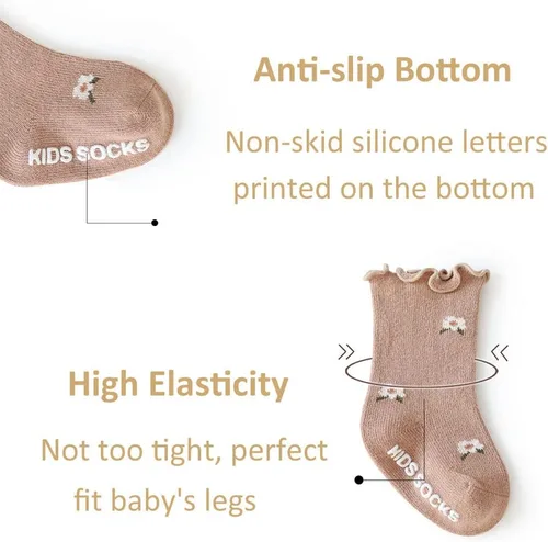 Miniatura 3 de Calcetines con volantes para bebé, niñas pequeñas, con volantes, de malla, color liso, para el verano