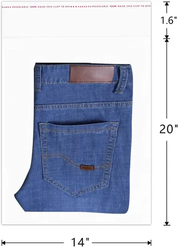 Miniatura 2 de 200 piezas de bolsas de polietileno autosellables OPP de 14" x 20" transparentes, bolsas de celofán de plástico resellables de 1 mil para ropa