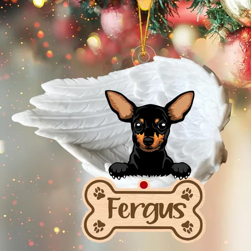 Miniatura 100 de Adorno de perro afgano de 1 ángel, adorno acrílico 2D personalizado conmemorativo para perros, regalo por pérdida de mascotas, regalo