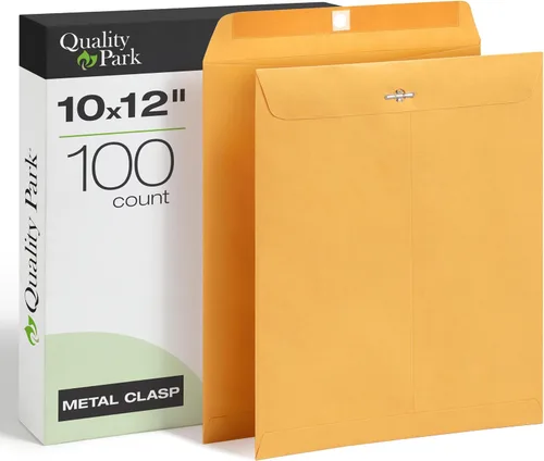 Miniatura 14 de Quality Park 6 x 9 Sobres con cierre, cierres con broche y engomados para almacenar o enviar por correo, papel kraft de 28 lb, 100 por caja
