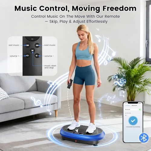 Miniatura 2 de Vibration Plate Exercise Machine, Vibrating Fitness Platform for Lymphatic Drainage, Full Body Shaker Workout Equipment, Bluetooth Power Shaping