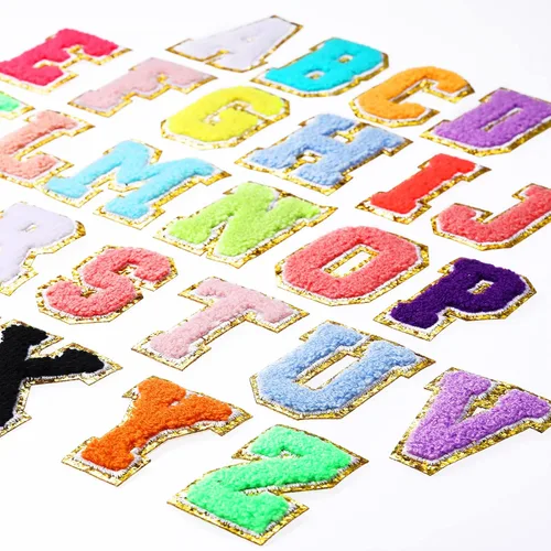 Miniatura 17 de Waydress 26 Piezas Parches de Letras de Felpilla para Planchar de 4.5 Pulgadas Parches de Letras del Alfabeto A-Z de Felpilla para Coser