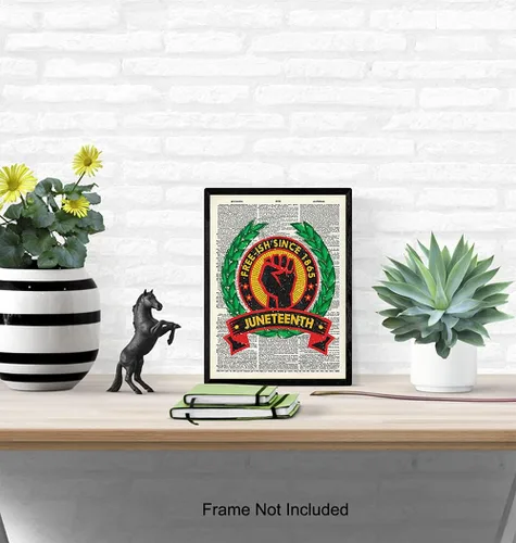 Miniatura 5 de Black Power Art - Decoración de pared con la bandera de Juneteenth - Arte de pared afroamericano para hombres - Cultura negra - Mes de la historia