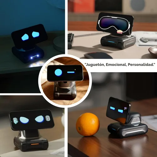 Miniatura 4 de LOOI Robot-Space Black-AI Compañero de escritorio, interacción de voz ChatGPT y Gemini, comprensión visual, personalidad y memoria, carga