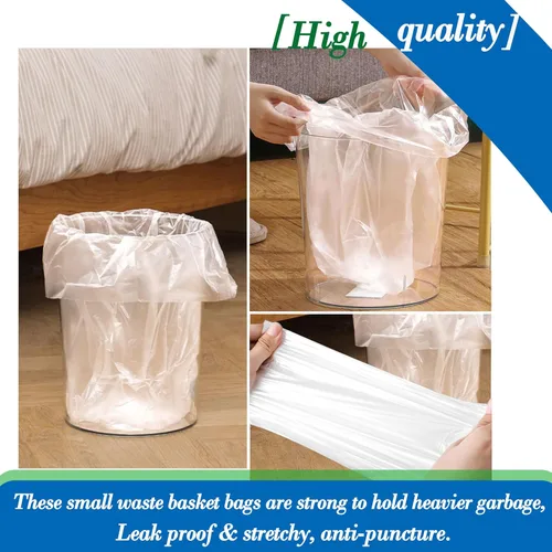 Miniatura 4 de Bolsas de basura pequeñas transparentes de 1 galón, 140 unidades (0.8-1 galón), bolsas de basura fuertes de 0.8 galones, 1 galón y 1.2 galones