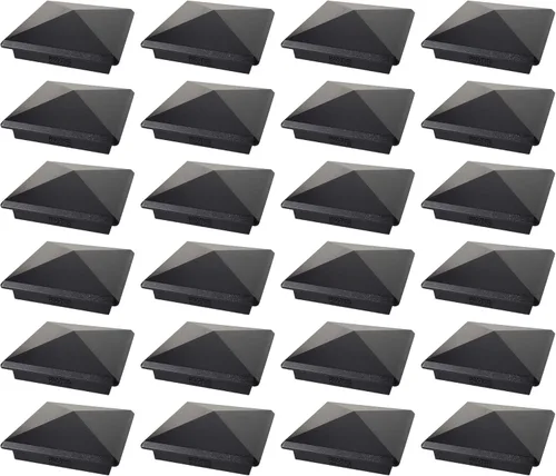 Miniatura 23 de Tapa de aluminio en forma piramidal para postes de madera, color negro (4 unidades)