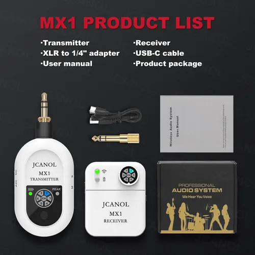 Miniatura 9 de Sistema de monitor inalámbrico en el oído, sistema IEM inalámbrico estéreo 2.4G con transmisor de cinturón receptor de emparejamiento automático