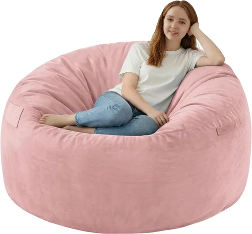 Miniatura 22 de Silla de Puf de 3 Pies, Sillas de Puf Cómodas con Relleno de Espuma Viscoelástica, Sofá de Puf Esponjoso con Funda de Terciopelo Holandés, Sillas