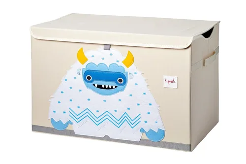 3 Sprouts Cofre grande de juguetes para niños con tapa y asas, contenedor plegable de almacenamiento de juguetes, caja/caja/cesta organizadora para