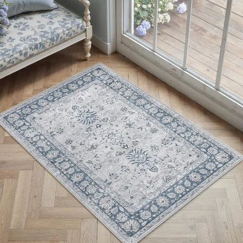 Miniatura 46 de PureCozy - Alfombra de área beige de 8 x 10, lavable, vintage, alfombra para sala de estar, dormitorio, gran alfombra suave retro de pelo bajo