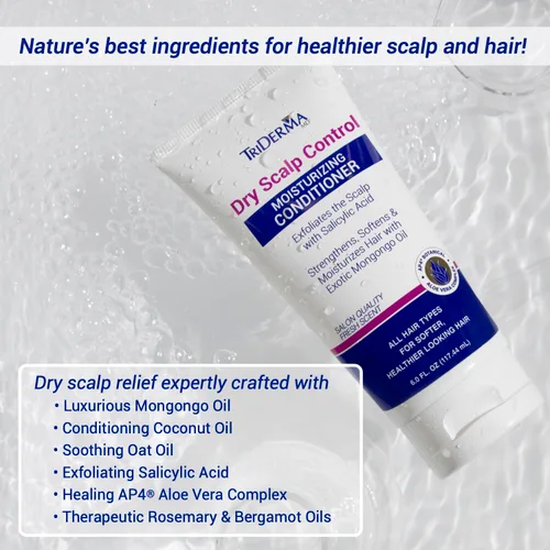 Miniatura 3 de TriDerma Dry Scalp Control - Acondicionador hidratante profundo para el cabello, tratamiento de calidad de salón de belleza, ácido salicílico