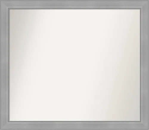 Miniatura 192 de Amanti Art Espejo de baño plateado para sobre el fregadero, 24 x 24 pulgadas, espejo cuadrado de peltre forjado a medida, marco de madera casual