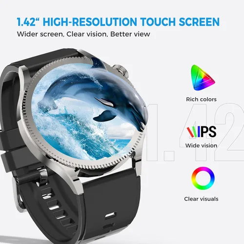 Miniatura 3 de Reloj inteligente con modos deportivos de llamadas, monitor de presión, contador de pasos, monitor de sueño, compatible con llamadas BT, 1.42