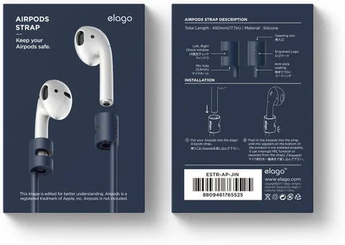 Miniatura 8 de elago Correa para AirPods [Jean Indigo] - [Compatible con Apple AirPods 1 y 2] [Compacto] [Ligera] [Longitud ideal] - para Apple AirPods 1 y 2