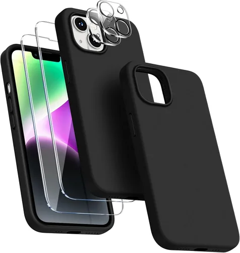 Miniatura 8 de Funda 5 en 1 para iPhone 13 de 6.1 pulgadas, con 2 protectores de pantalla + 2 protectores de lente de cámara, funda protectora delgada de silicona