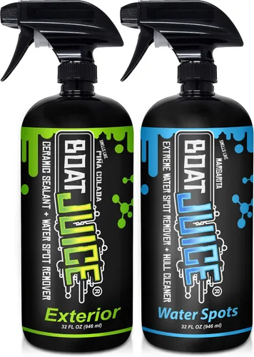 Boat Juice Limpiador de barcos exteriores y paquete extremo, removedor de manchas de agua para limpiador de casco de barcos, suministros de limpieza