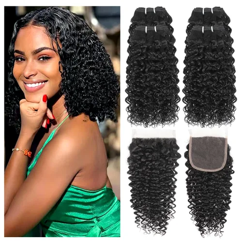 Miniatura 11 de Liang Dian Paquetes Rizados de Cabello Humano 8 8 10 10 Pulgadas Paquetes Kinkycurly de Cabello Humano para Mujeres Negras 100% Sin Procesar Cabello