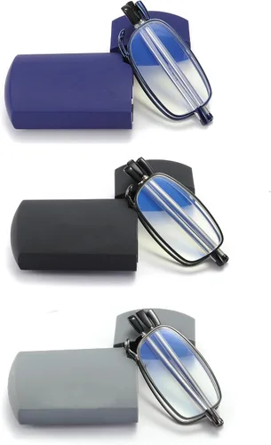 Miniatura 8 de sevenplus Paquete de 2 lentes de lectura con bloqueo de luz azul, antirreflejos UV, plegables, bisagra de resorte para computadora para mujeres