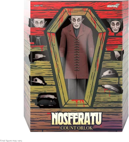 Super7 ULTIMATES! Nosferatu Count Orlok (Full Color) - Figura de acción de Nosferatu de 7 pulgadas, colección clásica de monstruos y juguetes retro