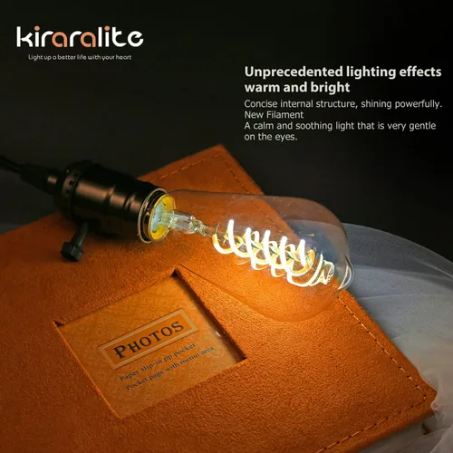 Miniatura 3 de Paquete de 6 bombillas Edison ST19 ST58, bombillas LED vintage, blanco suave de 2700 K, bombilla de filamento LED en espiral flexible antiguo