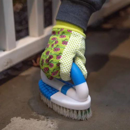 Miniatura 12 de Guantes de jardinería para mujer, jersey de algodón suave, estampado floral, agarre de puntos de PVC, cómodos y duraderos, multicolor, verde, rojo