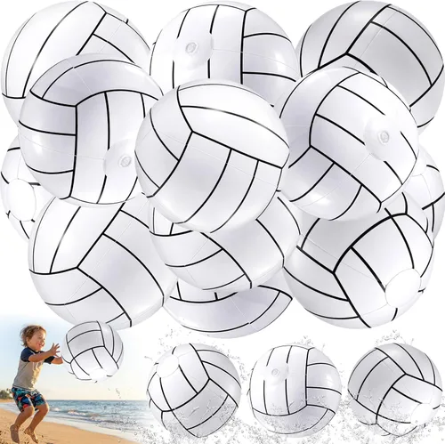 Miniatura 8 de Chivao Paquete de 12 bolas de playa inflables con purpurina de 16 pulgadas, juguetes gigantes para piscina, juguetes acuáticos para verano