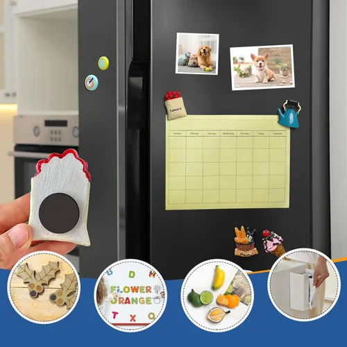 Miniatura 7 de DIYMAG 90 Piezas Puntos Magnéticos con Autoadhesivo, Imanes Redondos Cinta Magnética Láminas Magnéticas Flexibles con Adhesivo para Manualidades