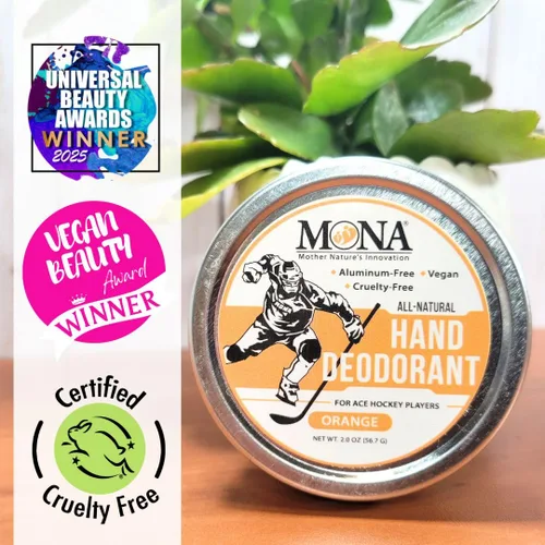 Miniatura 2 de MONA Desodorante de manos totalmente natural para jugadores de hockey Ace Para atletas que usan guantes Vegano, sin OMG y libre de crueldad