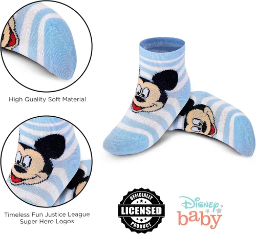 Miniatura 4 de Disney baby-boys Baby Girls & Boys Minnie Mouse, Mickey Mouse, Baby Shark, Justice League 10-pack Infant Sock 0-24 Months